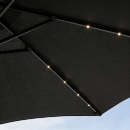 Home Source Palmera Grey Solar LED Cantilever Parasol 3m - Wilko - thumbnail 4