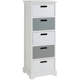 Home Source Ullswater 5 Drawer White and Grey Storage Unit - Size: 92 x 30 x 35cm - Wilko - thumbnail 3