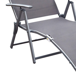 Outsunny Sun Lounger Recliner Grey - Size: 100.5 x 63.5 x 137cm - Wilko - thumbnail 5