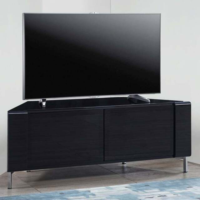 MDA Designs Corvus 2 Door Black TV Cabinet - Size: 45 x 120 x 47cm - Wilko - image 1