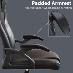 VIDA DESIGNS Coma Black Racing Gaming Chair - Wilko - thumbnail 6