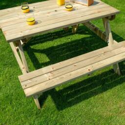 Rowlinson 6ft Picnic Bench - Size: 70 x 180 x 150cm - Brown - Wilko - thumbnail 5