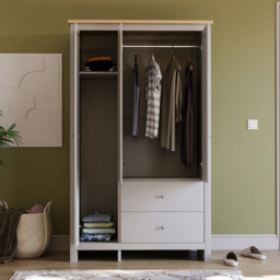 Vida Designs Arlington 3 Door 2 Drawer Grey Wardrobe - Size: 3 Door, 2 Drawer - Wilko - thumbnail 6