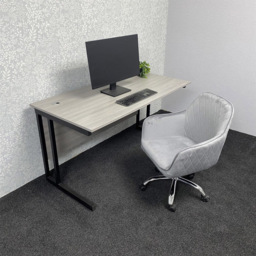 Kosy Koala Grey Wooden Office Desk with Velvet Upholstered Chair - Wilko - thumbnail 6