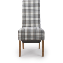 Krista Set of 2 Herringbone Check Cappuccino Roll Back Dining Chair - Brown - Wilko - thumbnail 7
