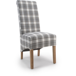 Krista Set of 2 Herringbone Check Cappuccino Roll Back Dining Chair - Brown - Wilko - thumbnail 3