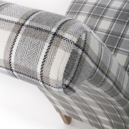 Krista Set of 2 Herringbone Check Cappuccino Roll Back Dining Chair - Brown - Wilko - thumbnail 5