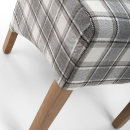 Krista Set of 2 Herringbone Check Cappuccino Roll Back Dining Chair - Brown - Wilko - thumbnail 6