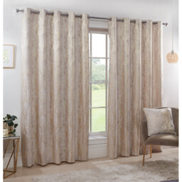 Divante Agadir Champagne Jacquard Eyelet Curtains 168 x 229cm - Size: W 168 x D 228cm - Wilko - thumbnail 3