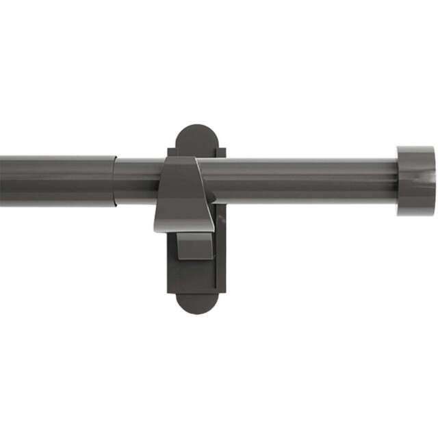 Rothley 125-216cm Gunmetal Extendable Stud Finials Curtain Pole - Silver - Wilko - image 1