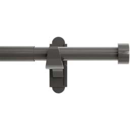 Rothley 125-216cm Gunmetal Extendable Stud Finials Curtain Pole - Silver - Wilko - thumbnail 1