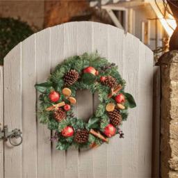 Samuel Alexander Festive Spice Wreath with Pinecones and Faux Dried Fruit 40cm - Size: 5 x 40 x 40cm - Green / Brown - Wilko - thumbnail 3