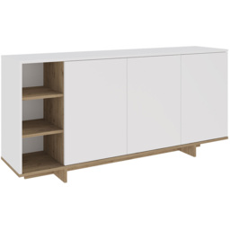 Decortie Stockton 3 Door White Oak Effect Sideboard - Size: 80 x 170 x 40cm - Multi - Wilko - thumbnail 3