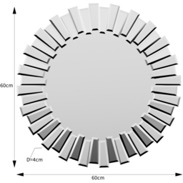 Comfy Living 3D Sunburst Round Mirror 60cm - Wilko - thumbnail 5