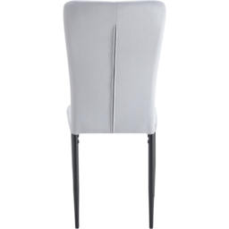 Elle Set of 2 Light Grey Velvet Effect Plush Padded Upholstered Dining Chair - MCC - Wilko - thumbnail 7