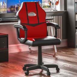VIDA DESIGNS Comet Red and Black Swivel Office Chair - Size: 55 x 58 x 101cm - Wilko
