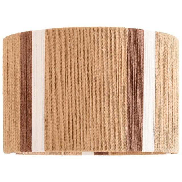 ValueLights Erica Natural Rattan Stripe Drum Ceiling Pendant Lamp Shade - Size: 30 x 45 x 45cm - Brown - Wilko - image 1