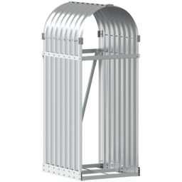 vidaXL Silver Galvanised Steel Firewood Log Holder 100 x 40 x 45cm - Wilko