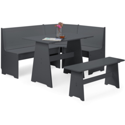 Julian Bowen Newport 6 Seater Corner Dining Set Anthracite - Grey - Wilko - thumbnail 3