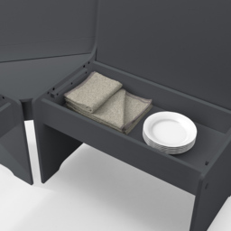 Julian Bowen Newport 6 Seater Corner Dining Set Anthracite - Grey - Wilko - thumbnail 5