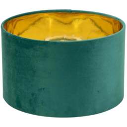 ValueLights Reni Green Velvet and Gold Inner Small Pendant Shade - Size: 15 x 25 x 25cm - Wilko