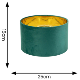 ValueLights Reni Green Velvet and Gold Inner Small Pendant Shade - Size: 15 x 25 x 25cm - Wilko - thumbnail 5