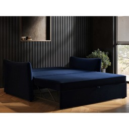 SOLACE+CO Skyler 2 Seater Navy Velvet Sofa Bed - Blue - Wilko - thumbnail 7