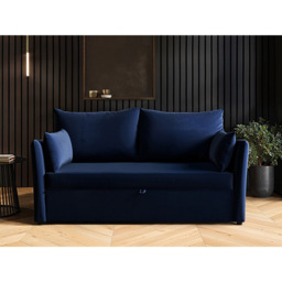 SOLACE+CO Skyler 2 Seater Navy Velvet Sofa Bed - Blue - Wilko - thumbnail 5