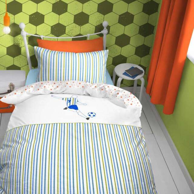 Intimates Soccer Star Single Duvet Set - Blue - Wilko - image 1