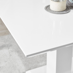 Furniturebox Molini Fortana 6 Seater Dining Set White Gloss Black and Chrome - Wilko - thumbnail 6