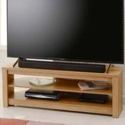 TTAP Memphis 2 Shelf Oak TV Stand - Size: 14.4 x 100 x 39.5cm - Brown - Wilko - thumbnail 1
