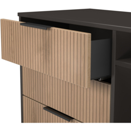 Crowndale Hong Kong 3 Drawer Slatt Effect and Graphite TV Sideboard Ready Assembled - Size: 75 x 97 x 40cm - Slatt Effect & Graphite - Wilko - thumbnail 7