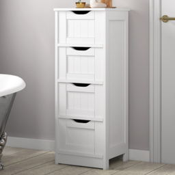 Toby White 4 Drawer Bathroom Storage Unit - Size: 81 x 30 x 29.5cm - MCC - Wilko - thumbnail 1