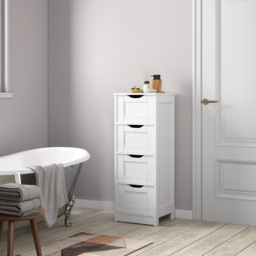 Toby White 4 Drawer Bathroom Storage Unit - Size: 81 x 30 x 29.5cm - MCC - Wilko - thumbnail 4