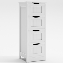 Toby White 4 Drawer Bathroom Storage Unit - Size: 81 x 30 x 29.5cm - MCC - Wilko - thumbnail 3