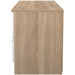 Crowndale Contrast 4 Drawer White Matt and Bardolino Oak Bed Box Ready Assembled - White Matt & Bardolino Oak - Wilko - thumbnail 4