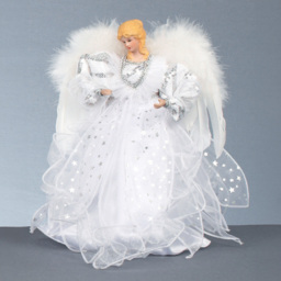 Samuel Alexander White and Silver Fairy Angel Christmas Tree Topper 30cm - Size: 30 x 20 x 9cm - Wilko - thumbnail 3