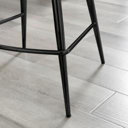 Furniturebox Cesano Black Velvet Black Leg Counter Stools Set of 2 - Wilko - thumbnail 5