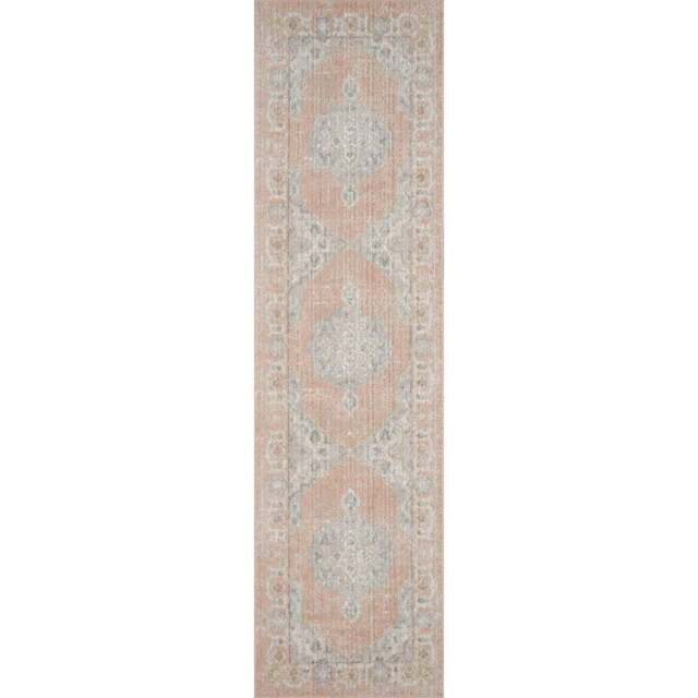 Desire Rugs Maia Coral Orchid Floral Non Slip Rug 60 x 220cm - Orange - Wilko - image 1