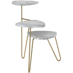 Novogratz Athena 3-Tier White Marble Effect Plant Stand - Size: 63 x 55 x 52cm - Wilko - thumbnail 3