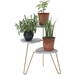 Novogratz Athena 3-Tier White Marble Effect Plant Stand - Size: 63 x 55 x 52cm - Wilko - thumbnail 4