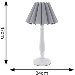ValueLights Victoria Grey Scallop Shade White Wood Candlestick Stem LED Table Lamp - Wilko - thumbnail 5