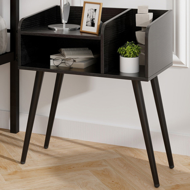 Costway Mid Century Black 2 Tier Nightstand Set of 2 - Size: 2 Shelf - Wilko - image 1