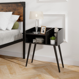 Costway Mid Century Black 2 Tier Nightstand Set of 2 - Size: 2 Shelf - Wilko - thumbnail 5