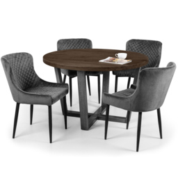 Julian Bowen Brooklyn 4 Seater Round Table Dark Oak - Brown - Wilko - thumbnail 5