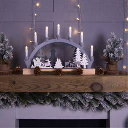 Xmas Haus Flickering LED Festive Candle - Size: 330 x 450 x 45cm - Grey - Wilko - thumbnail 5