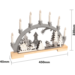 Xmas Haus Flickering LED Festive Candle - Size: 330 x 450 x 45cm - Grey - Wilko - thumbnail 7