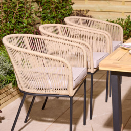 Rowlinson Oslo 6 Seater Natural Dining Table Set 210cm - Brown - Wilko - thumbnail 6