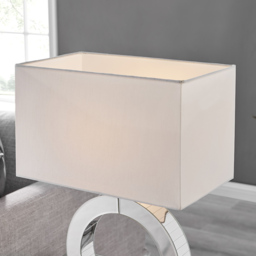 Furniturebox Cleo White Table Lamp - Size: 38 x 23 x 56cm - Wilko - thumbnail 4