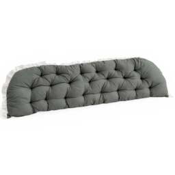 Living and Home Dark Grey Upholstered Ruffle Soft Headboard Pillow 75 x 180cm - Size: 50 x 180 x 10cm - Wilko